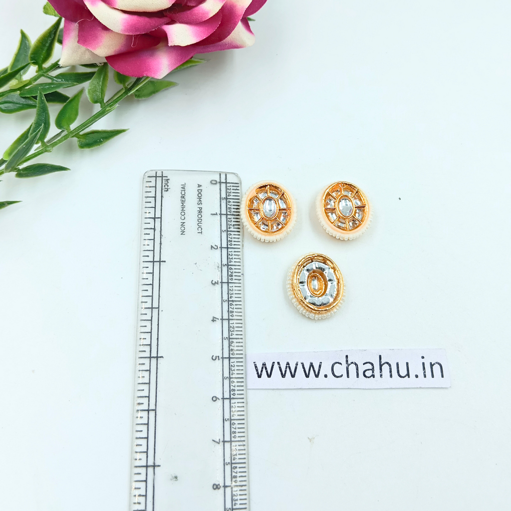 White Oval Shaped Rakhi Pendent-12 pieces