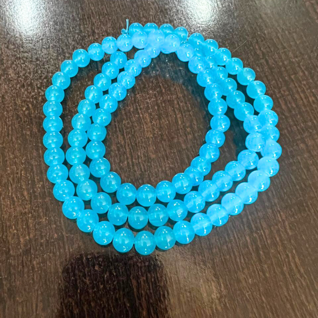 8mm Sky Blue Jelly Bead