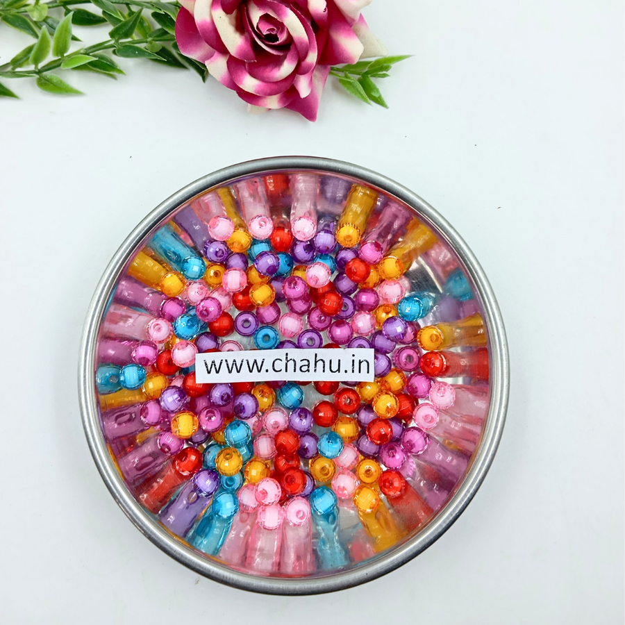 8mm Round Type Acrylic Beads - 100 Gram