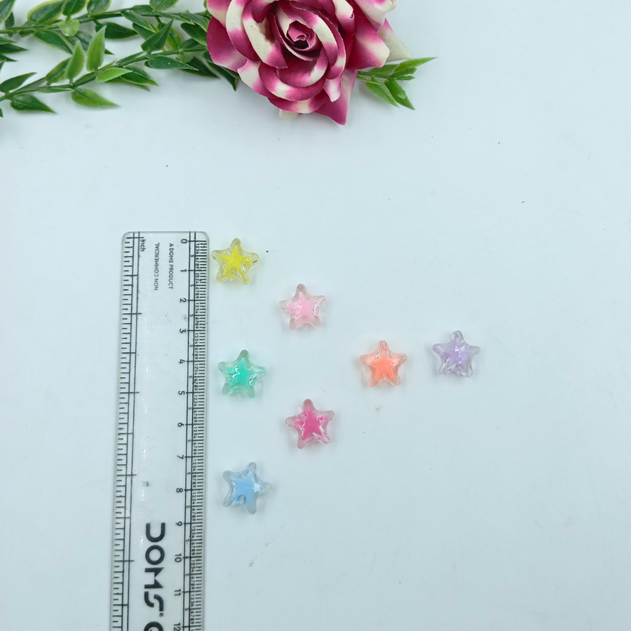 15mm Transparent Star Acrylic Beads - 100 Gram