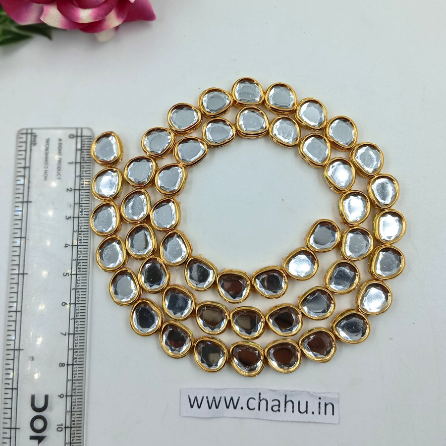 Oval And Teardrop Kundan Line (NO-128)