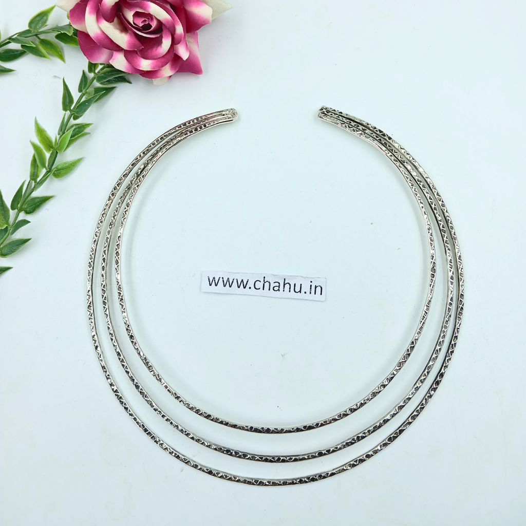 Silver 3 Layer Hasli - Pack Of 1 Piece