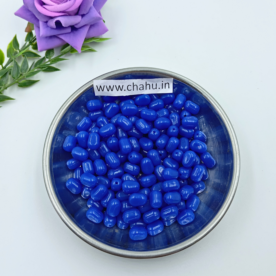 10mm Blue Ruby Plastic Beads - 100 Gram