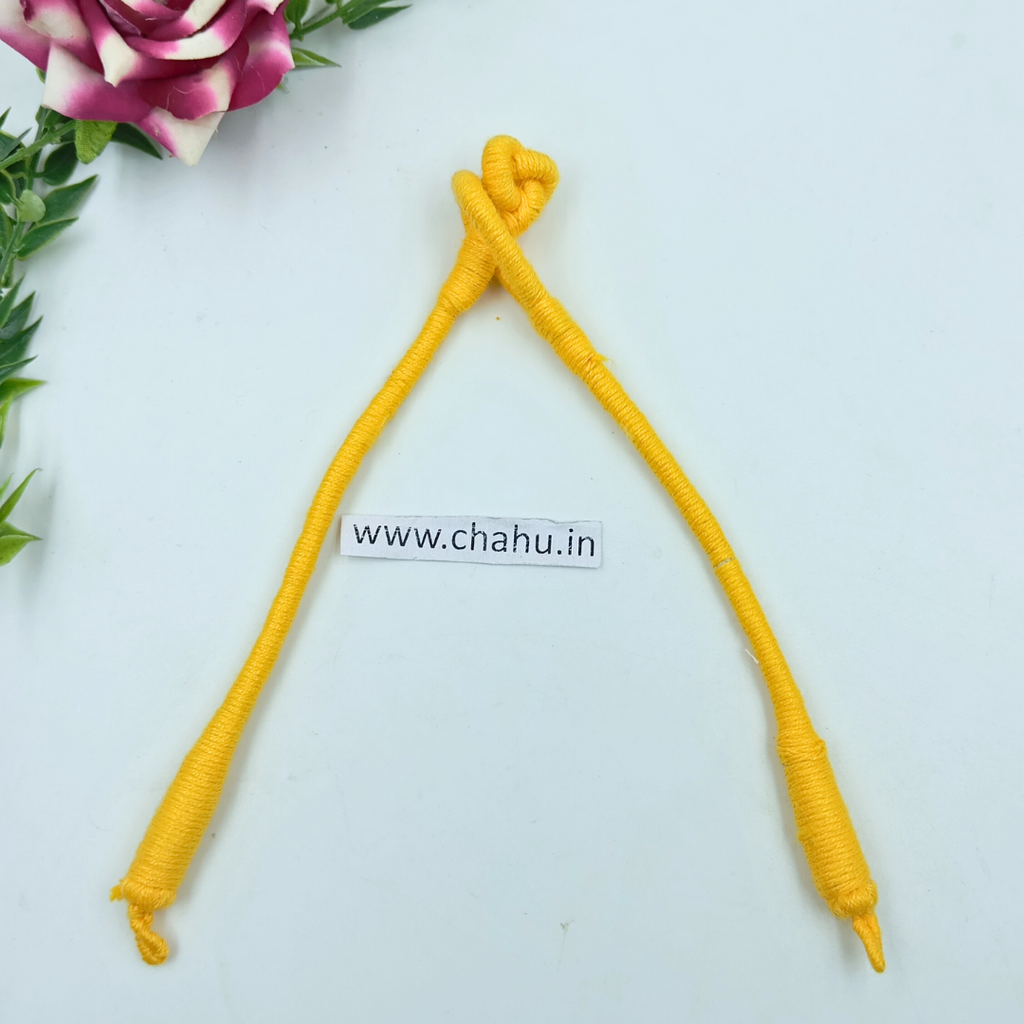 Yellow Cotton Thread Nackrope Dori  -  3 Pieces
