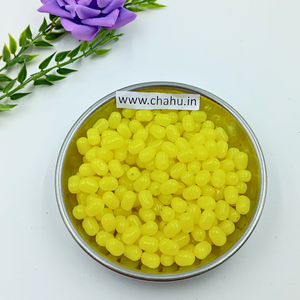 10mm Yellow Ruby Plastic Beads - 100 Gram
