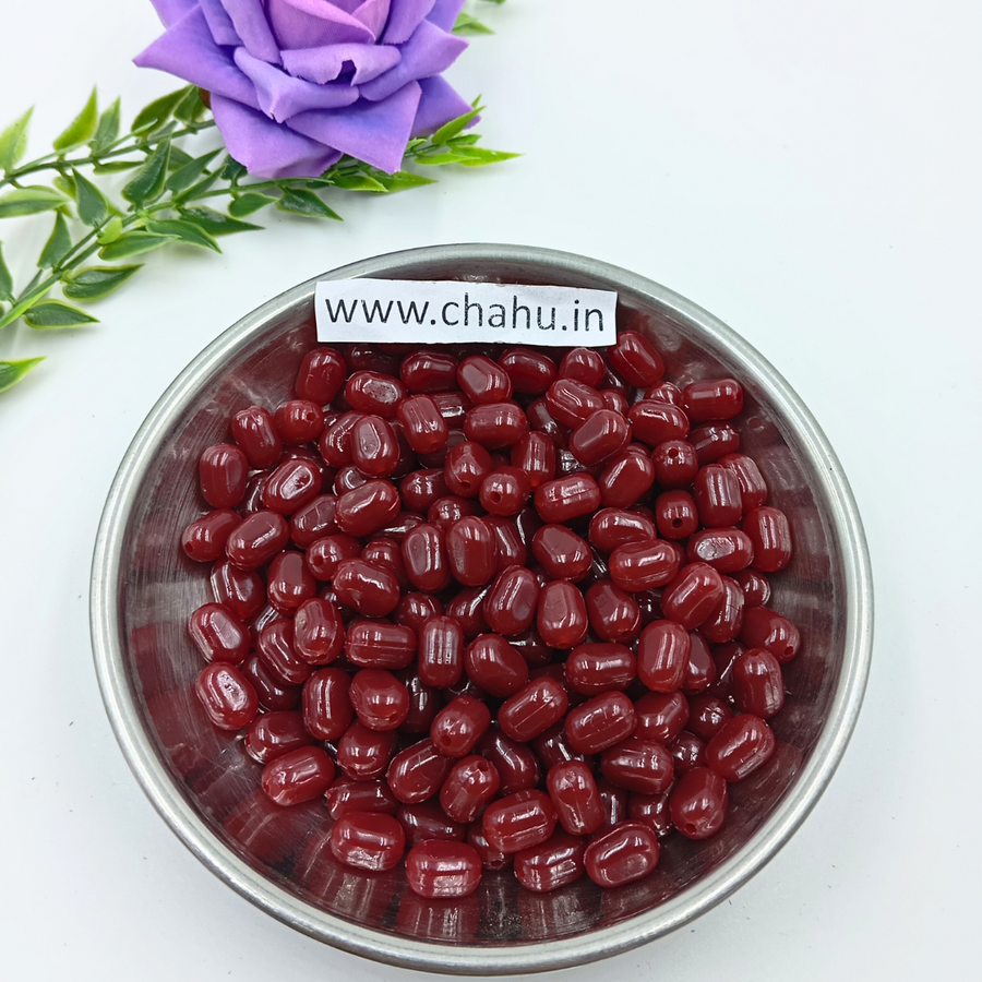 10mm Maroon Ruby Plastic Beads - 100 Gram