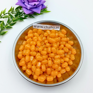 10mm Haldi Yellow Ruby Plastic Beads - 100 Gram