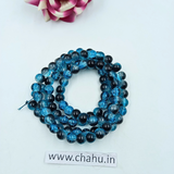 8 mm Black & Sky Blue Crackle Bead
