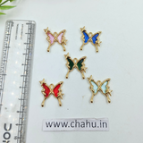 Golden Mix Colour  Butterfly Charms - 5 Pieces