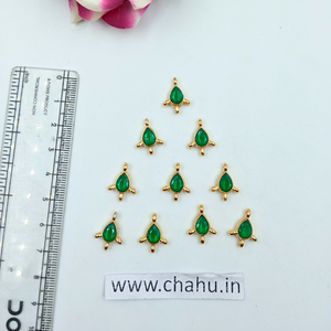 Green Makii Kundan - 10 Pieces