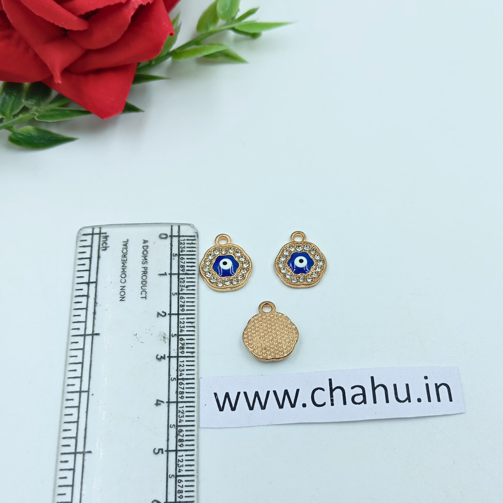 Evil Eye Round Charms - 5 Pieces