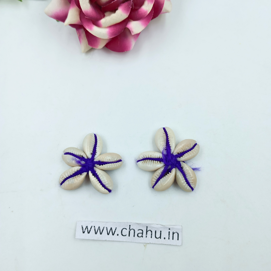 Purple Cowrie Flower - 10 Peices