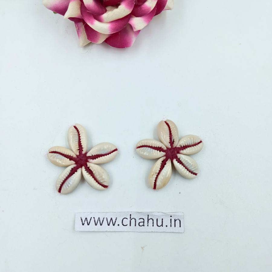 Maroon Cowrie Flower - 10 Peices