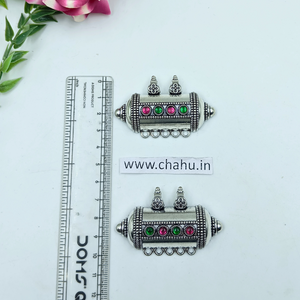 Green / Pink Tabiz Oxidized  Pendent - pack of 5 Pieces
