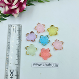 Mix Colour Acrylic Big Flower Beads - 50 Gram