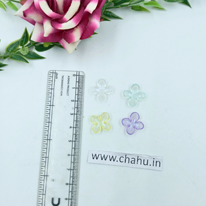 Mix Colour Acrylic  Flower Beads - 50 Gram