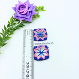Blue and Light Pink Square Embroidery Mirror - 10 Pieces