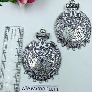 Oval Shape Oxidized Pendant - Pack of 5 Pieces