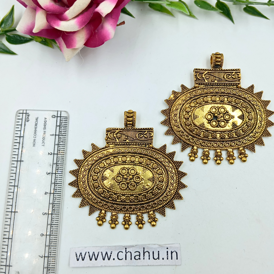Ellipse Shape Antique Pendant - Pack of 5 Pieces