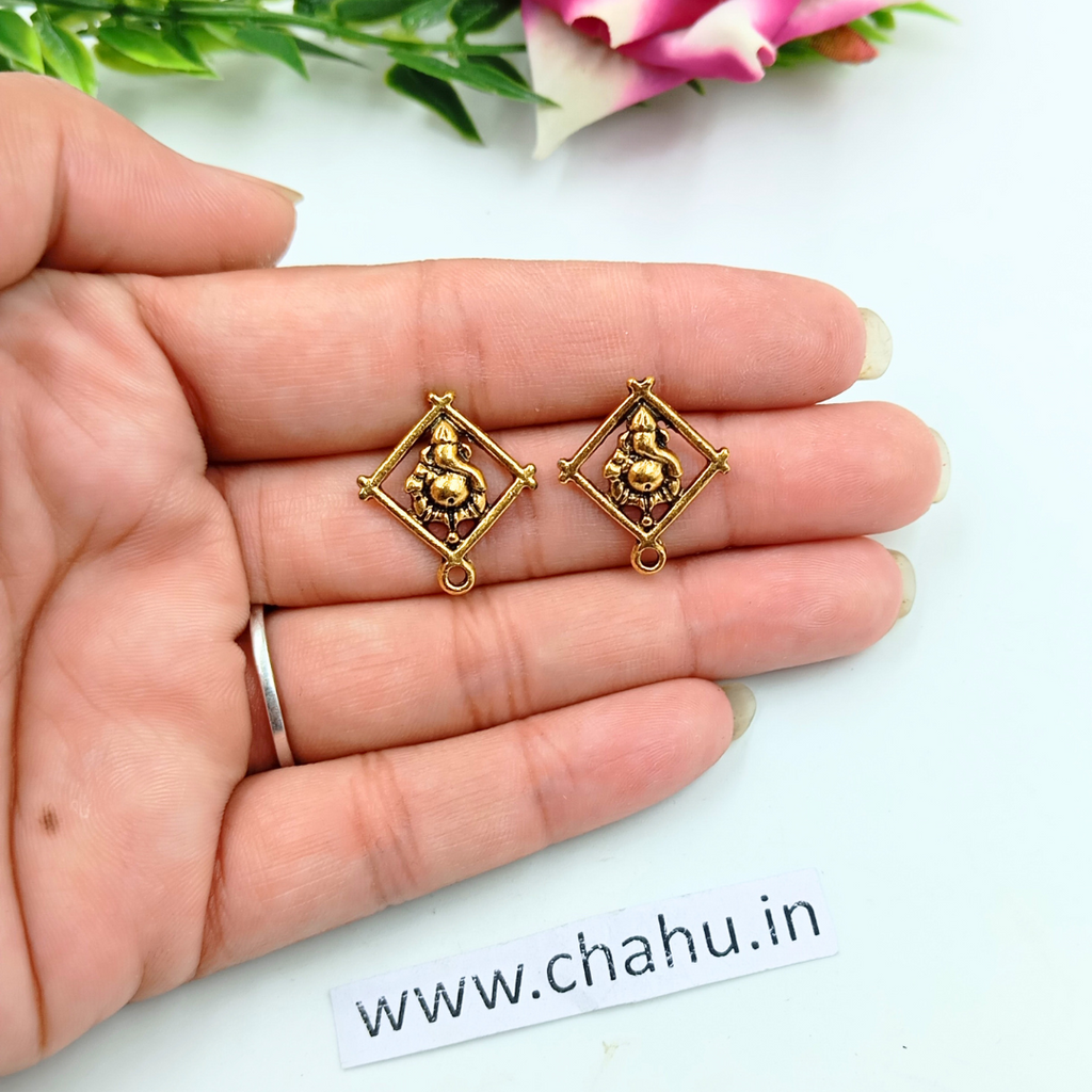Antique Ganesha Studs - 100 Gram