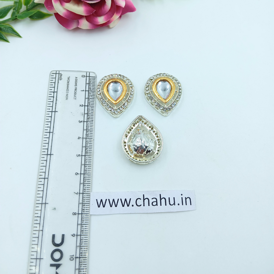 28mm Drop shaped Diamond Kundan  - Pack of 10