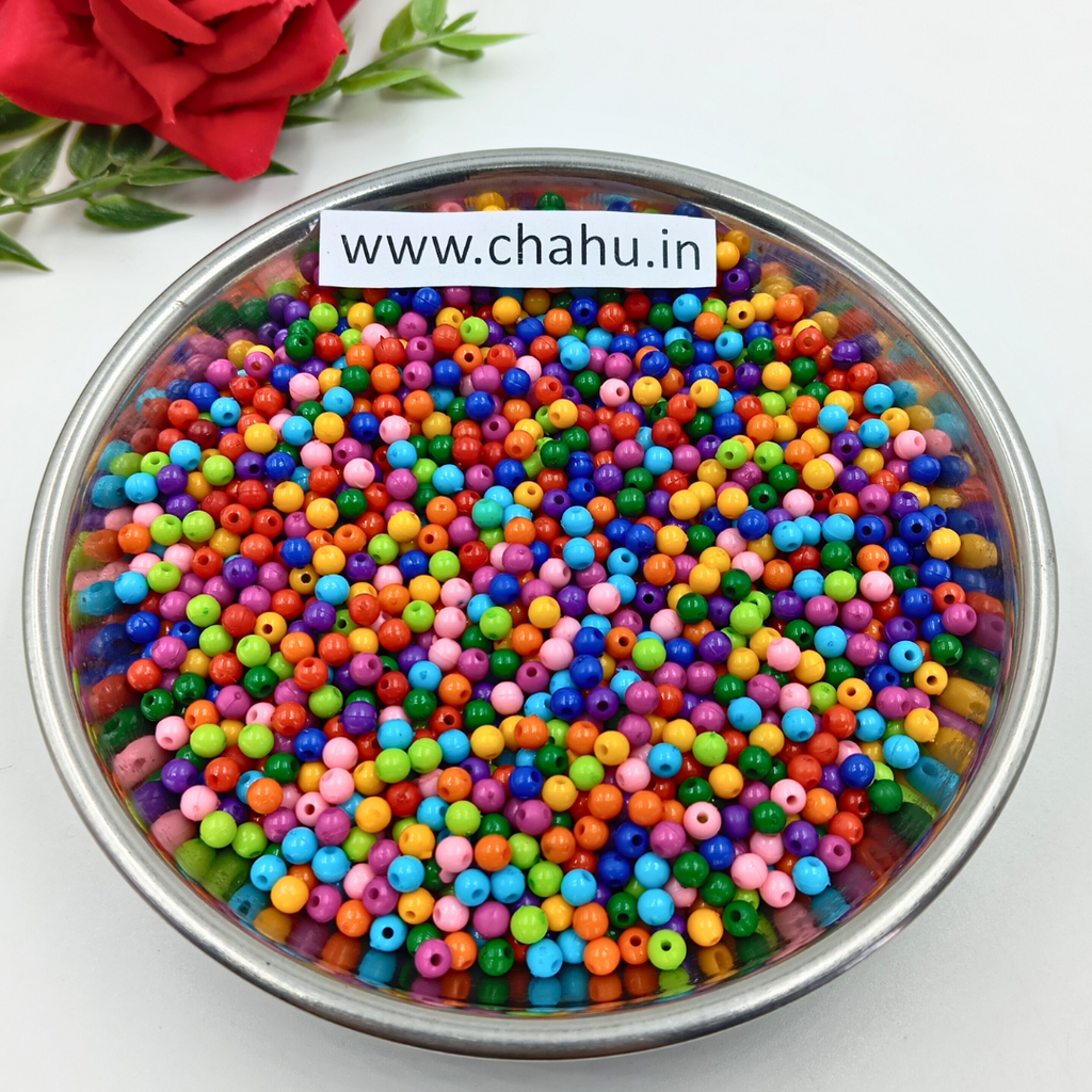 4 mm Multi Eye Acrylic Beads - 100 Gram