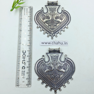 Oxidized Heart Shaped & Peacock Pendant - pack of 5 Pieces