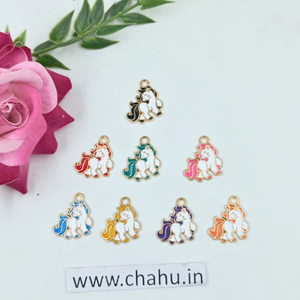 Unicorn Mix Color Alloy Enamel Charms - 10 Pieces